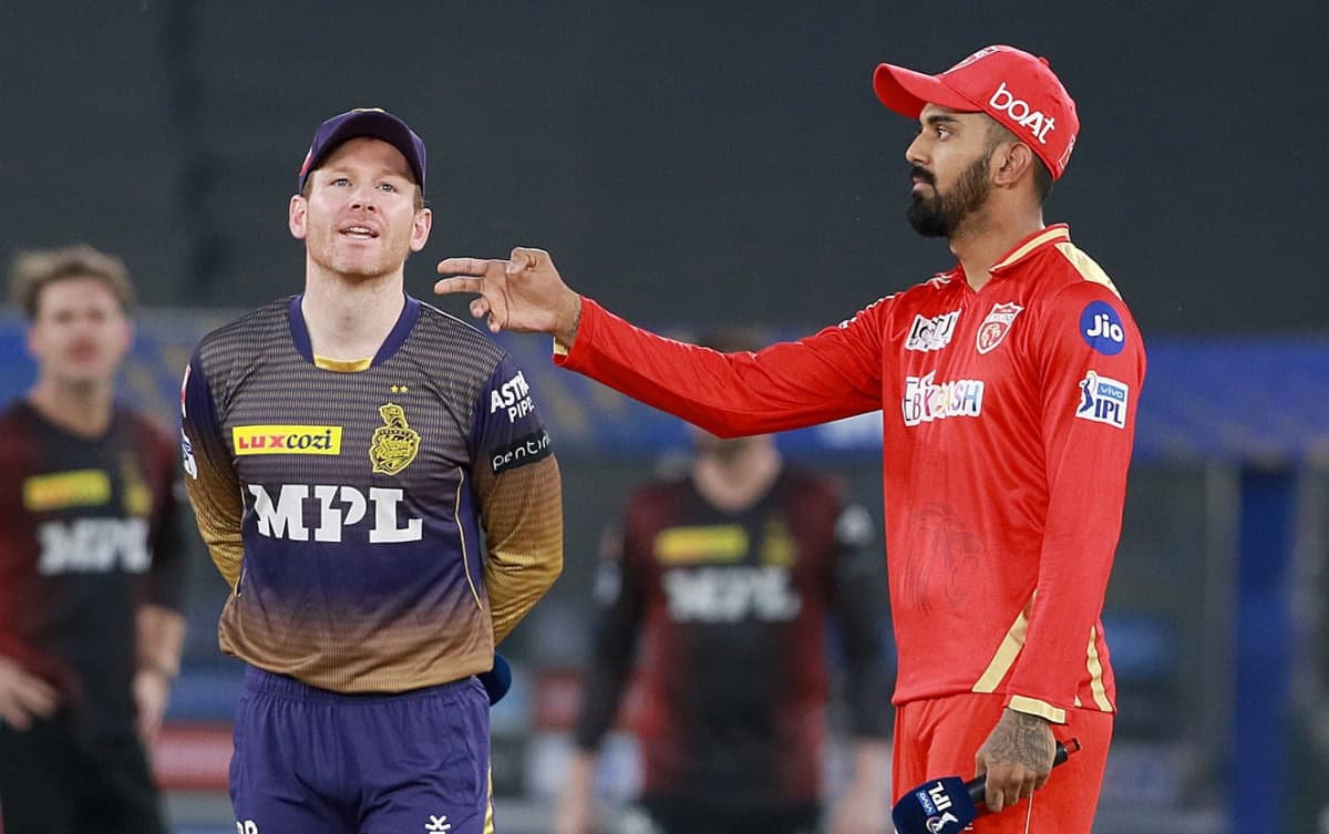 Eoin Morgan and KL Rahul at the time of toss