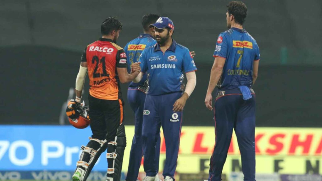 Manish Pandey and Rohit Sharma after match