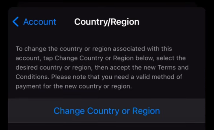 change country/region settings in App store.