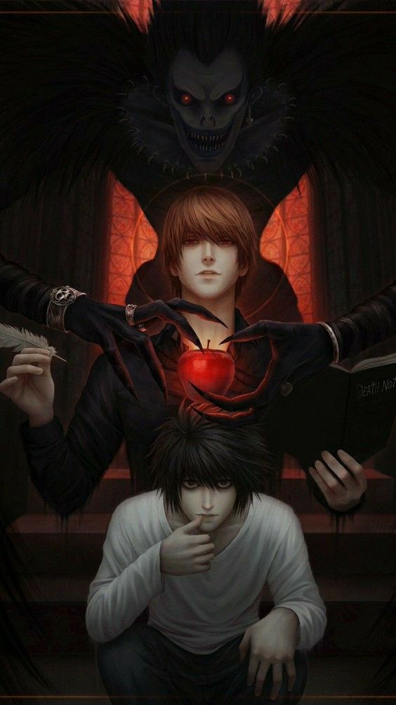 Death note characters, Light, L and Shinigami