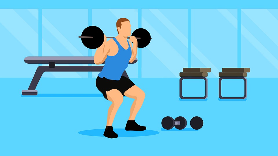 Man lifting weights during gym sessions